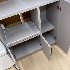 A-752【リユースのサカイ野々市店】ジモティ来店特価‼ キッチンラック 木製 グレー クリーニング済みの画像