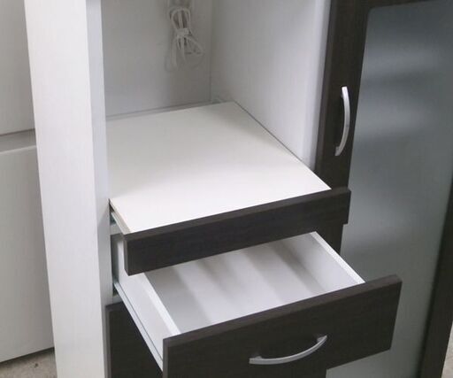 ミドルレンジボード 幅75㎝ 注文 キッチン収納 食器棚 ブラウン