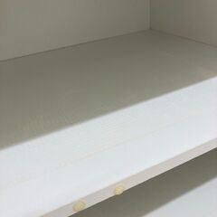 A-754【リユースのサカイ野々市店】ジモティ来店特価‼ 2枚扉食器棚 木製 ホワイト クリーニング済みの画像