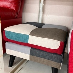 🪩モダンデコ🪩2人掛けソファ🪩パッチワークデザイン🪩カラフル🪩オットマン付き🪩2678の画像