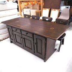 ダイニング5点セット　木製　リユース品　価格　22,000円の画像