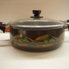 ☆▲ango　サンゴートーキ　マイティーブラウン　万能　ホーロー鍋　鍋　両手鍋　調理器具　強化ガラス蓋付　lの画像