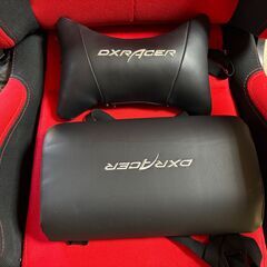 DXRacer 正規ゲーミングチェア 赤｜ヘッドレスト・腰クッション付｜状態良好の画像