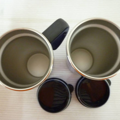 ☆▲TREKE　TR-102　トレック　カラー二重マグカップ　二重構造　ステンレスマグカップ　390ml　ブルー　LEBEN　2個セットの画像