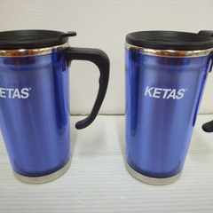 ☆▲TREKE　TR-102　トレック　カラー二重マグカップ　二重構造　ステンレスマグカップ　390ml　ブルー　LEBEN　2個セットの画像