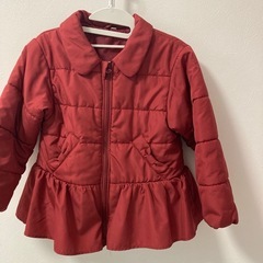 130cm  ダウンジャケット キッズ 赤　イオン　 アウター