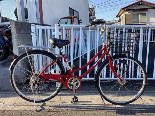 【中古自転車】　(赤メタリック) 外装6段