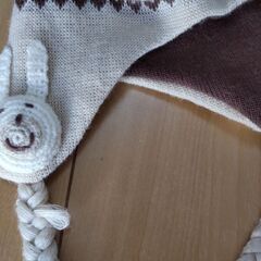 ベビーフリーサイズ　可愛いニットうさぎ帽子の画像