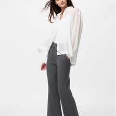 UNIQLOリブニットパンツ　プルオーバーセットアップ新品試着のみの画像