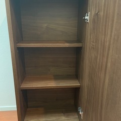 ベルメゾン　ダークブラウン　鍵付き本棚 3段の画像