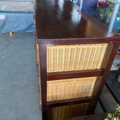 12月は毎日営業中‼️　ラタン　収納ラックカゴ型チェストの画像