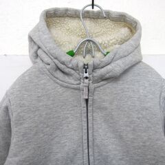 ユニクロ UNIQLO  ジップアップパーカー  暖かな裏地フリース グレー キッズ120サイズ グレーの画像