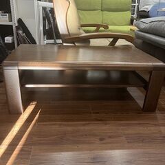 【★引き取り限定】 ダークブラウン 木製 センター テーブルの画像