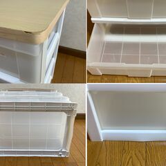 交渉中です！【中古/長期保管品/お引取り限定】■ウッドトップチェスト■ホワイト■アイリス■N543■W55㎝×D40㎝×H60㎝■の画像