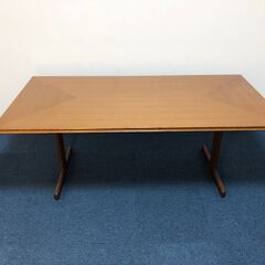 180ダイニングテーブル INTERIOR CENTER 北欧テイスト 二本脚仕様　天然木突板 インテリアデザイン6人掛けテーブルの画像