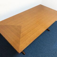 180ダイニングテーブル INTERIOR CENTER 北欧テイスト 二本脚仕様　天然木突板 インテリアデザイン6人掛けテーブルの画像