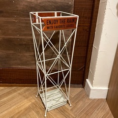 傘立て お洒落 ナチュラルインテリア ホワイト 木の画像