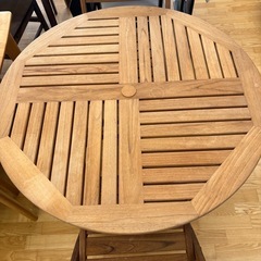 ジモティー特別価格🉐 N1219★ガーデン3点セット★テーブル★幅940mmの画像