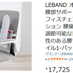 LEBAND オフィスチェア 腰部サポートの画像