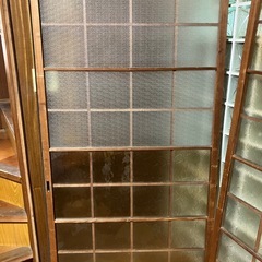 昭和型板ガラス入り引戸90cm巾2枚の画像