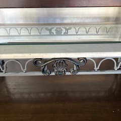 【ジャングル深井店】★ガラステーブル ホワイト 白 テーブル 家具 堺市 深井 【FU3052】の画像