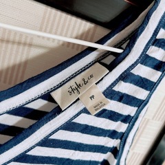 ❤️ style & co ❤️ ストライプ ノースリーブ ロングワンピース PPの画像