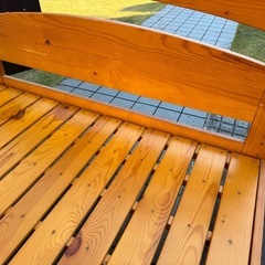 ニトリ　木製セミダブルベッド（フランスベッドのスプリングマットレス付き）の画像