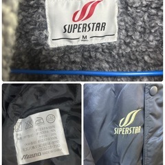 高83ベンチコート ミズノ スポーツ観戦 紺色 Mサイズの画像