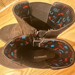 【新品 】ELLEPLANETE スエードブーツ　23.0cm ブラックの画像