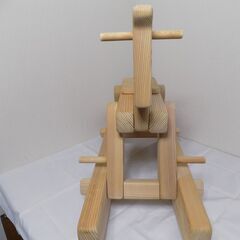 【未使用品】スイング木馬　幼児用木馬　国産杉無垢材　日本製　長さ80cm　巾30cm　高さ60cm　重さ7.4㎏　【非対面取引です】の画像
