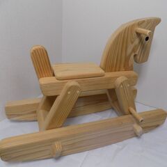 【未使用品】スイング木馬　幼児用木馬　国産杉無垢材　日本製　長さ80cm　巾30cm　高さ60cm　重さ7.4㎏　【非対面取引です】の画像