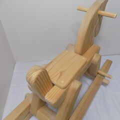 【未使用品】スイング木馬　幼児用木馬　国産杉無垢材　日本製　長さ80cm　巾30cm　高さ60cm　重さ7.4㎏　【非対面取引です】の画像