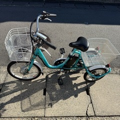 MIMUGO/ミムゴ 電動三輪自転車 MG-TRM18MINI(アシらくミニ)/電動アシスト 18インチ(前輪18/後輪14インチ)/充電器付き/動作確認済みの画像