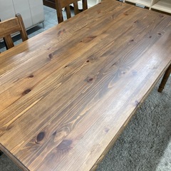 カントリー調天然木ダイニング3点セットの画像