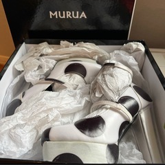 ✨【新品未使用・定価¥13,990】MURUA（ムルーア）激レア！ドット柄 厚底パンプス 22.5cm クリアヒールの画像