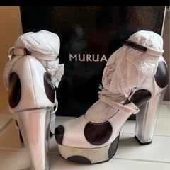✨【新品未使用・定価¥13,990】MURUA（ムルーア）激レア！ドット柄 厚底パンプス 22.5cm クリアヒールの画像