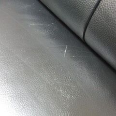 2.5人掛けソファ 幅186cm 革製 ブラック 背もたれ取り外し可能 2Pソファ 186×87×91dm 黒 ソファ 札幌市 手稲店の画像