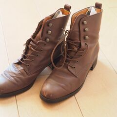 レディース　本革ショートブーツ　23cmの画像