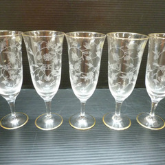 ☆▲たち吉　ビアーグラス　RICHFIELD　LANCETTI　ビールグラス　グラス　コップ　食器　ガラス　5個セット　gの画像