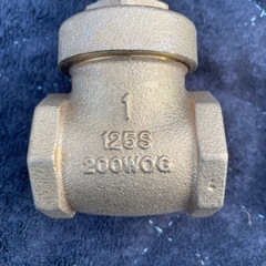 f●■★【未使用】東洋バルヴ ゲートバルブ 青銅( 1 )125S 200WOG TOYO バルブ  RED-WHITE ゲート弁 止水弁・バルブソケット付きの画像