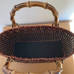 籐カゴバッグ　の画像