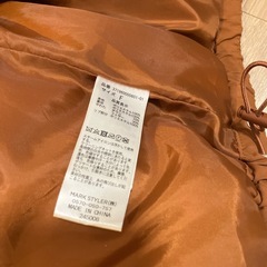 EVRIS ブラウン　オレンジ　フード付きショート丈ダウンジャケットの画像