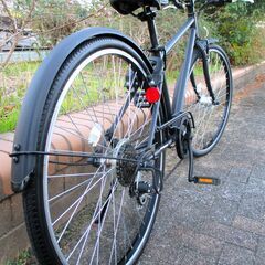 中古自転車 EUROS DUNKLE クロスバイク 自転車 6段変速 26インチ LEDオートライト(ワレあり) ブラック 通勤 通学 近所のお出掛けなどにの画像