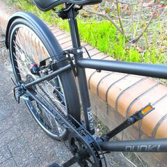 中古自転車 EUROS DUNKLE クロスバイク 自転車 6段変速 26インチ LEDオートライト(ワレあり) ブラック 通勤 通学 近所のお出掛けなどにの画像