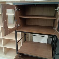 リユースのサカイ栃木店★ジモティ割あり★  食器棚 ブラウン W59×D40×H123 クリーニング済み TC11850の画像