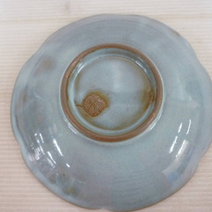 ☆▲芳作　鉤窯　輪花鉢　皿　大皿　鉢　陶器　工芸品　共箱　gの画像