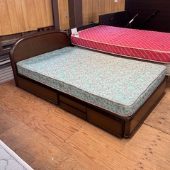 A1834🌟配送♻️組み立て🉑‼️セミダブルセットドレス付き引き出しあり🌟の画像