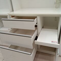 リユースのサカイ栃木店★ジモティ割あり★  食器棚 ホワイト W90×D50×H190.5 クリーニング済み TC11851の画像