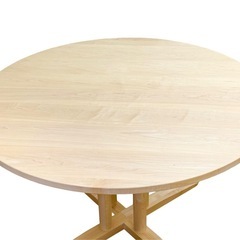 ◯未使用 22.5万 ナガノインテリア ラウンドテーブル ダイニングテーブル 丸 円卓 115cm 北欧 モダン ハードメープル DT625 ジモティ姫路の画像