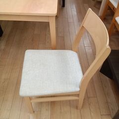 ★リユースのサカイつくば店★TK7564  2人掛けダイニングセット　椅子二脚付 ナチュラル H70×D78×W120 クリーニング済みの画像